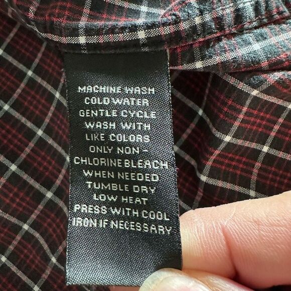 VTG Ralph‎ Lauren Jeans Co LS Plaid Shirt Mens 2XLT Red Black Button Down Flag - Picture 6 of 9